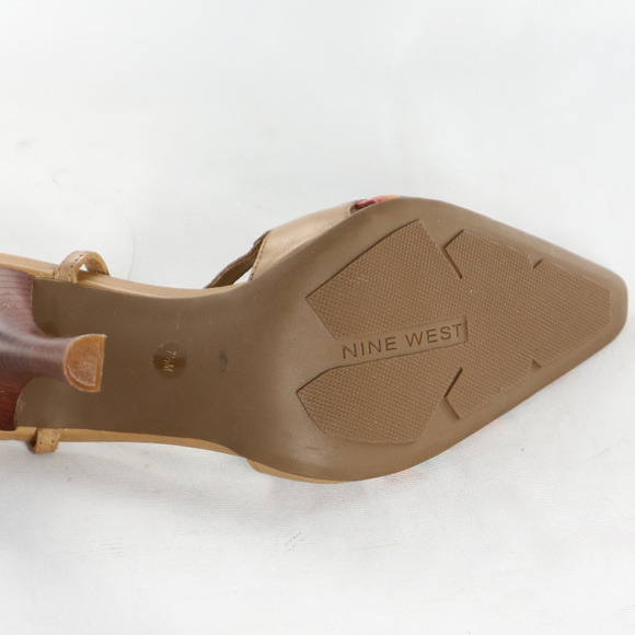 NINE WEST Topnotch Slatted Colored Slingback Heels PAIR Sz 7.5 US Women - Picture 8 of 8